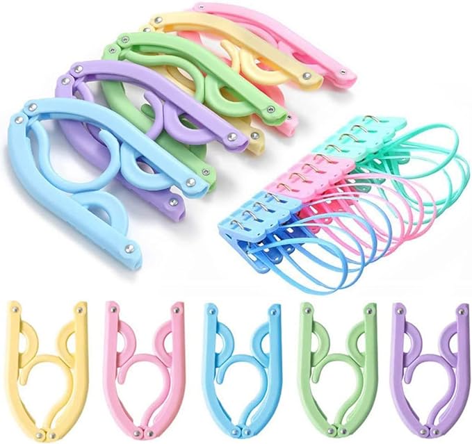 20 Pcs Travel Hangers with 12 Pcs Clips Cruise Ship Essentials Portable Folding by Trubetter