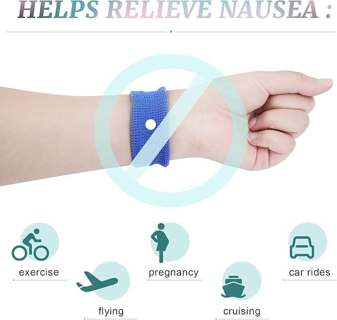 Jadive 4 Pieces Anti Nausea Wristband Seasickness Motion Sickness Bracelets - Image 3