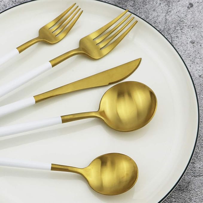 Gugrida 20-Piece 18/10 Stainless Steel Flatware Silverware, Luxury Dinnerware - Image 6