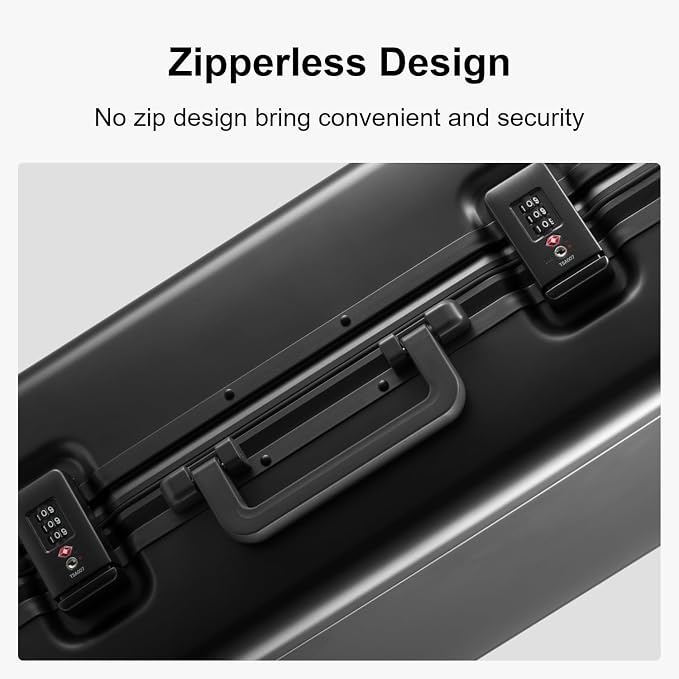 LEVEL8 Gibraltar Aluminum Zipperless Luggage 20 Inch, Hardside Carry on - Image 4