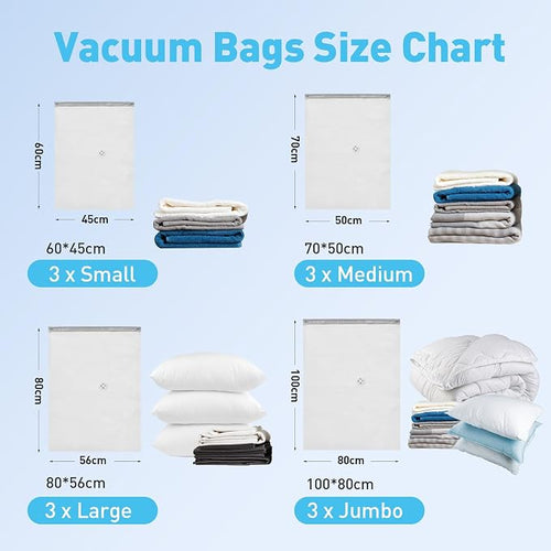 12 Pack Vacuum Storage Bags - Image 2