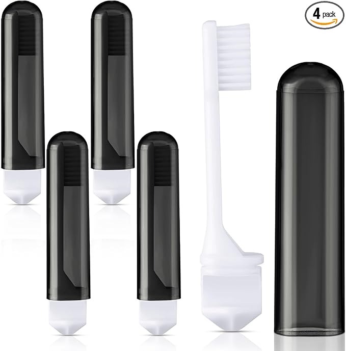 Patelai 4 Pieces Travel Toothbrush Set, Soft Bristle Mini Foldable Tooth Brush by Patelai