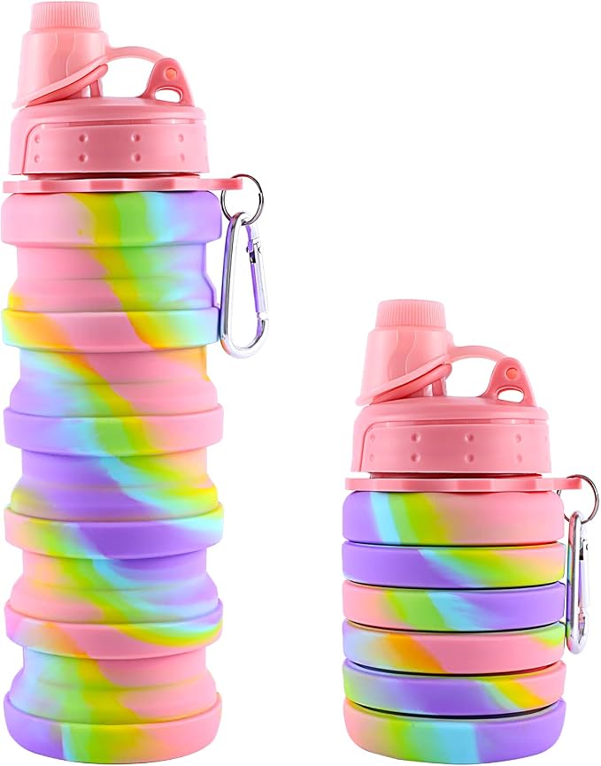 Collapsible Water Bottles for Travel, Foldable Sports Water Bottle for Kids by MAKERSLAND