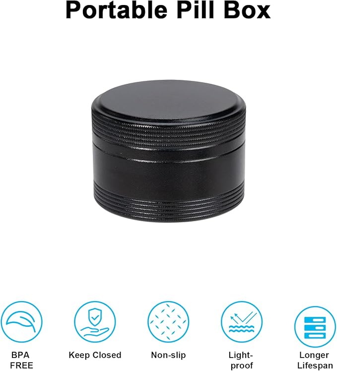 XHT Small Round Black Pill Box - Image 7