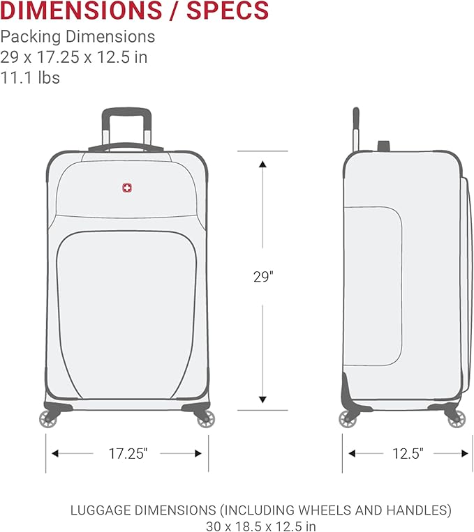 SwissGear Sion Softside Expandable Luggage, Dark Grey, Checked-Large 29-Inch - Image 7