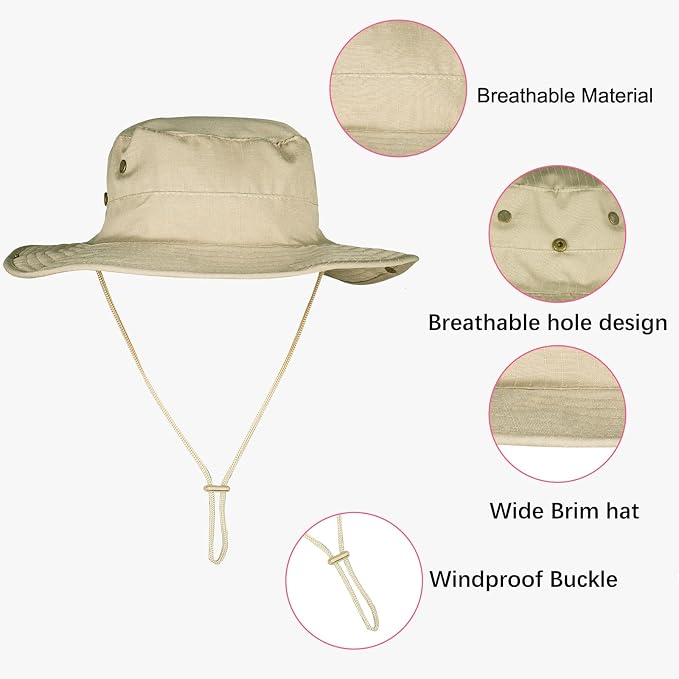 Sun Hats for Men Women Boonie Hat Foldable Fishing Hat UPF 50+ Bucket Hat for - Image 4