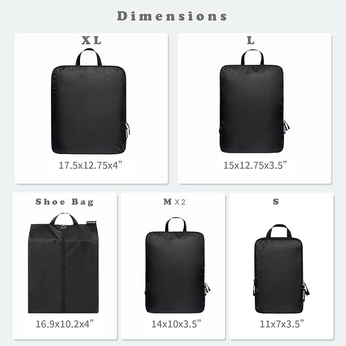 BAGAIL 6 Set Ultralight Compression Packing Cubes Packing Organizer - Image 2
