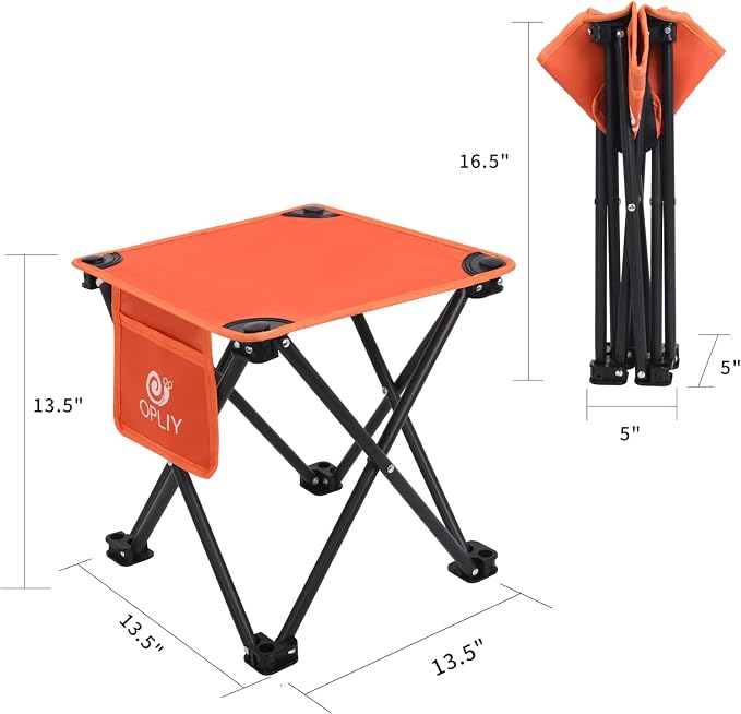 Opliy Camping Stool, Folding Small Chair Portable Camp Stool - Image 3