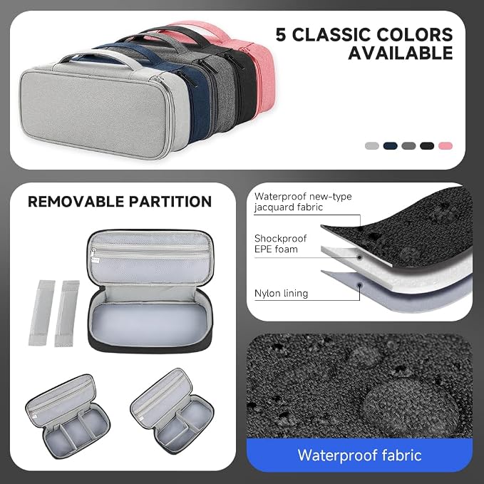 Teskyer Electronics Organizer Travel Case, Waterproof Portable Tech Accessories - Image 4