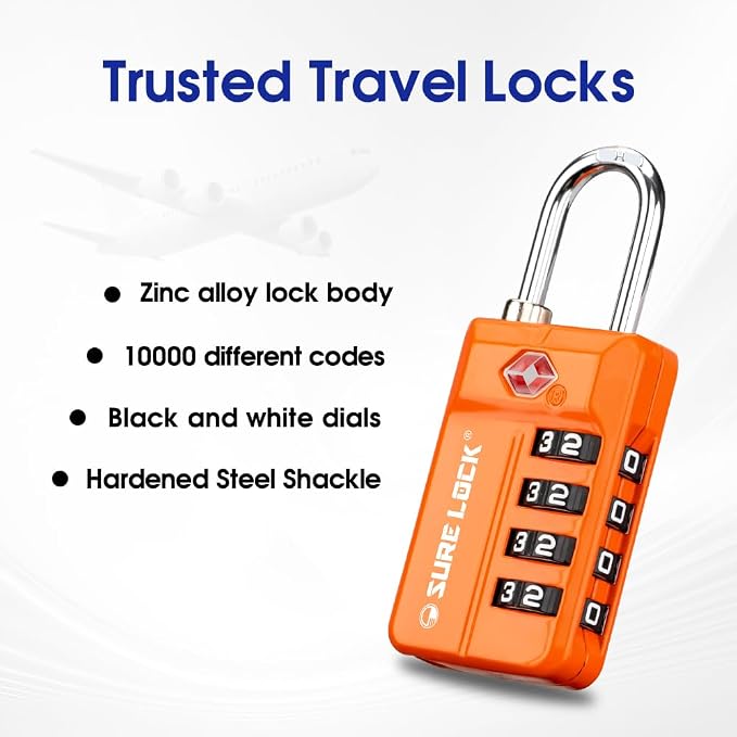 TSA Approved Travel Luggage Locks, Open Alert Combination Lock - Image 6