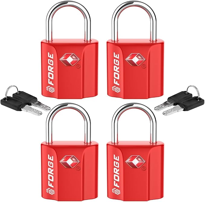 TSA Approved Luggage Locks, Ultra-Secure Dimple Key Travel Locks by Forge