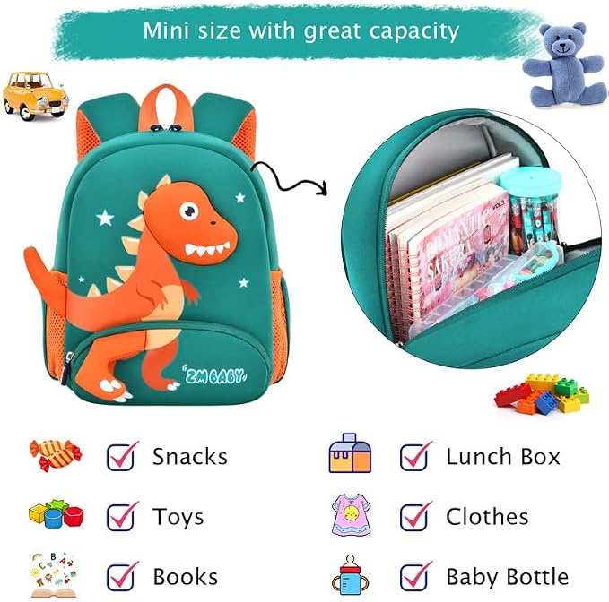 Padgene Toddler Backpacks Kids Preschool Backpack Waterproof Neoprene Animal - Image 6