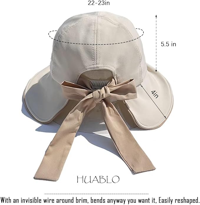 Wide Brim Hats for Woman Foldable Hats Sun Hats for Women uv Protection Bowknot - Image 5