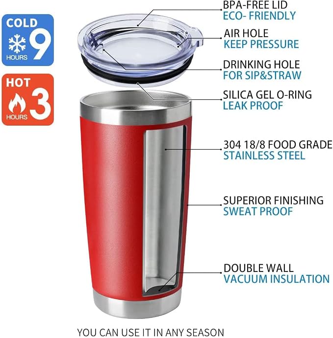 HASLE OUTFITTERS 20oz Tumblers Stainless Steel Mugs - Image 4