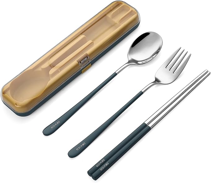 DEVICO Portable Utensils, Travel Reusable Silverware Flatware Set by DEVICO
