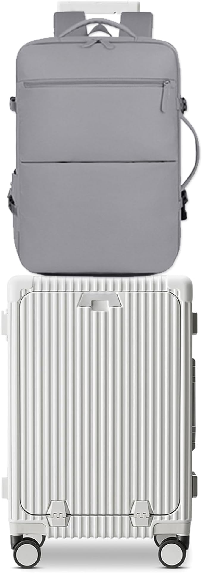 feilario 2 Piece Set 24in Aluminium Frame PC Hard Shell Spinner Wheels Luggage by feilario