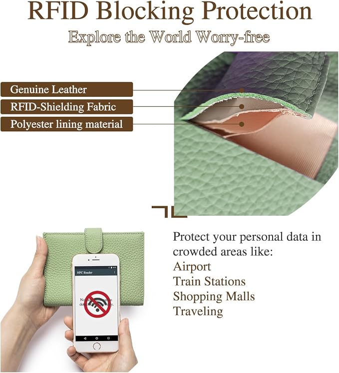 RFID Leather Passport Holder for Travel Women – Slim Passport Wallet - Image 4