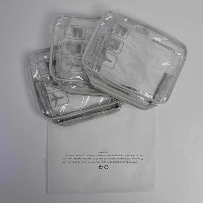 Lermende 2pcs Clear Toiletry Bag TSA Approved Travel Bag, Carry On - Image 8