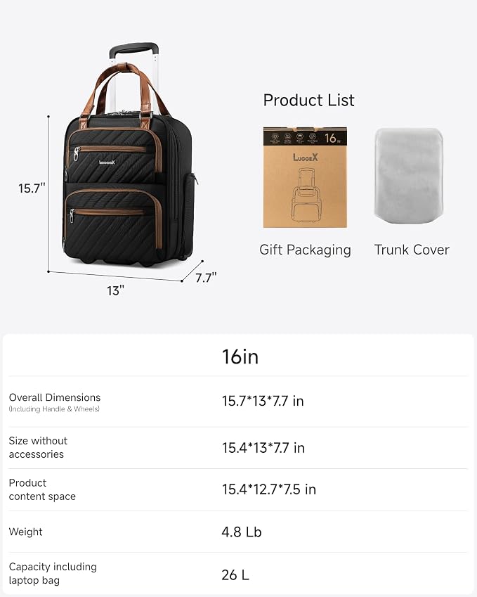 LUGGEX Underseat Carry On Luggage - Image 7
