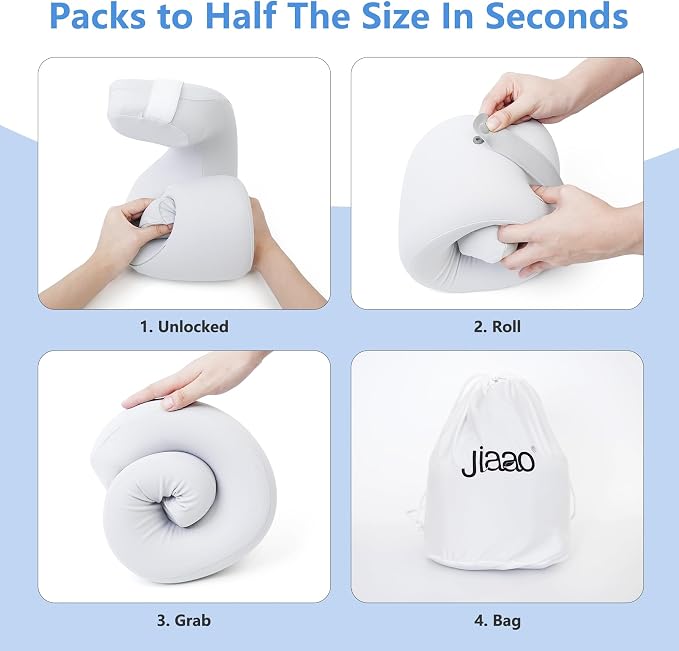 2 in 1 Neck Pillow Airplane, Ergonomic Memory Foam Travel Neck Pillow, Travel - Image 8