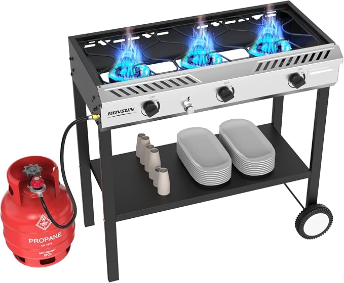 ROVSUN 3 Burner Outdoor Propane Burner by ROVSUN