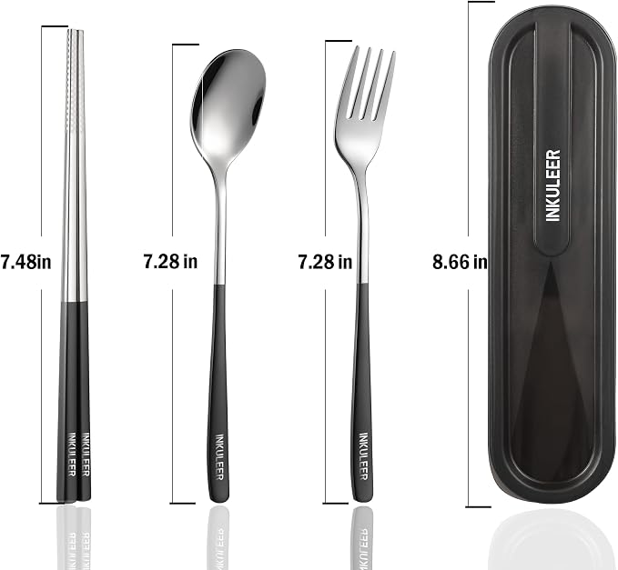 Travel cutlery set, 18/8 stainless steel cutlery, Reusable utensils set - Image 5