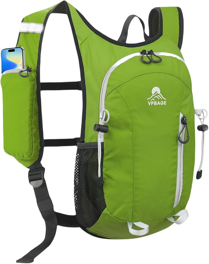 Small Hiking Backpack with Front Phone Holder, Packable Back pack with Chest by VPBAGE