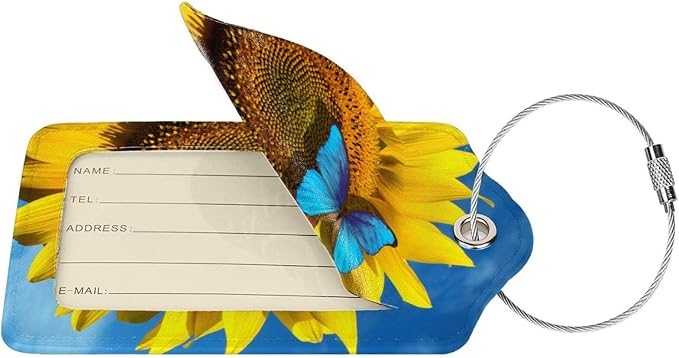 Set of 2 Pretty Sunflower Luggage Tags - Image 2