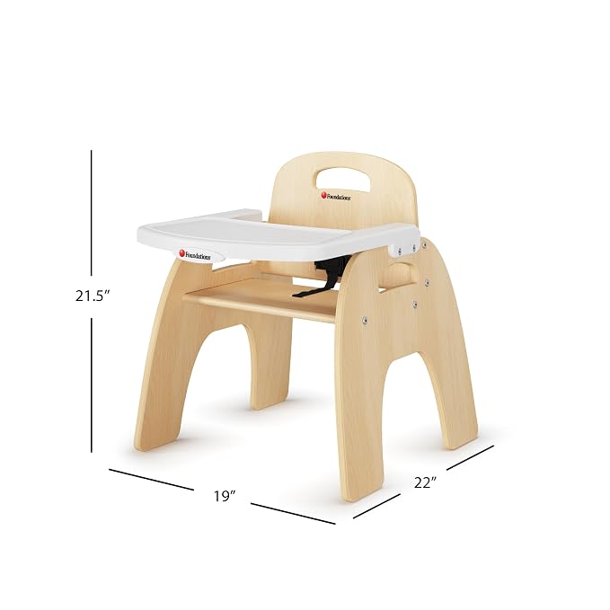 Foundations Easy Serve Low Wood Feeding Chairs Multipack, Adjustable Harness - Image 2