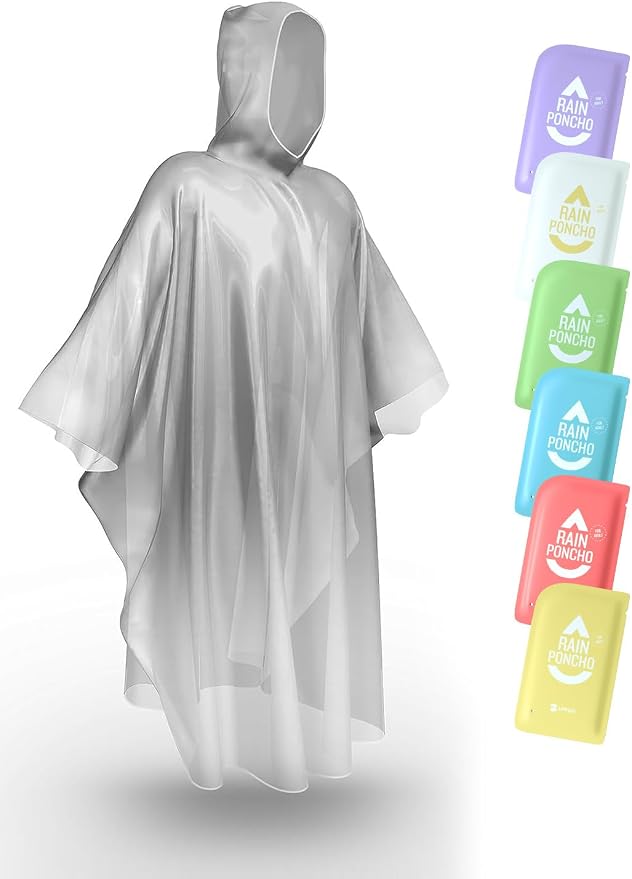 SaphiRose Disposable Rain Ponchos Emergency Clear Poncho - Image 2