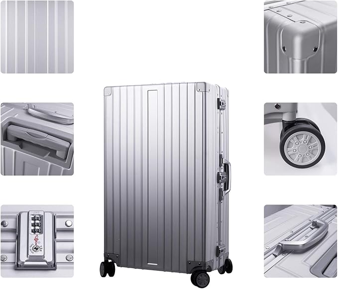 TRAVELKING All Aluminum Luggage Zipperless Hard Shell Luggage Case - Image 4