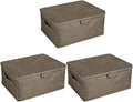 ANMINY 3PCS Storage Bins with Zipper Lids 13 Qt Lidded Fabric Storage Boxes by ANMINY
