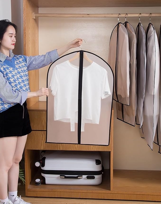 Garment Bags for Hanging Clothes 12 PCS Transparent Dress Bag for Traveling - Image 4
