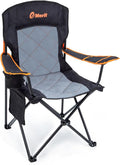 EMERIT Oversized Padded Camping Chair, 350LB Heavy Duty Quad Fold Chair by eMERIT