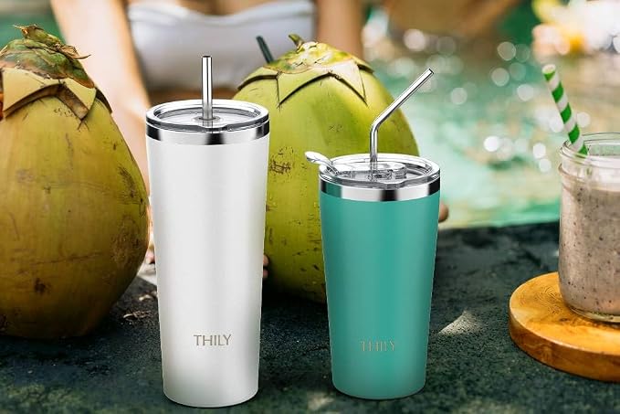 THILY Vacuum Insulated Tumbler Stainless Steel 26 oz Coffee Cup - Image 7