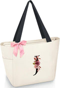 Vavabox Tote Bag, A-Z Initial Monogrammed Waterproof Tote Bag, Bridesmaid Gifts by Vavabox
