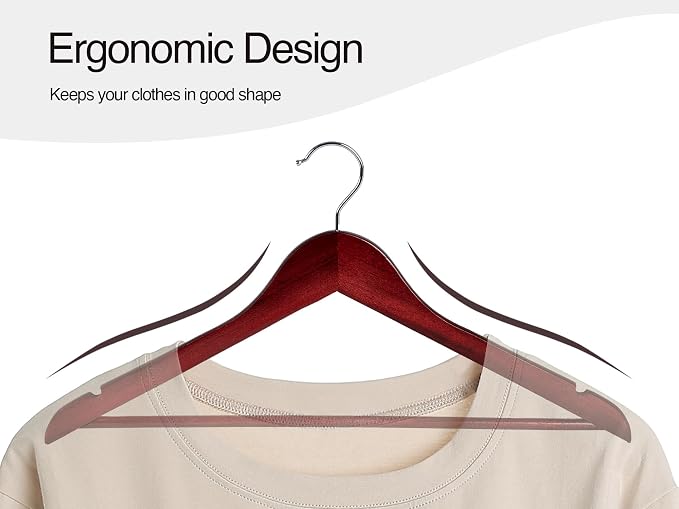 StorageWorks Wooden Hangers 30 Pack, Wood Coat Hanger - Image 7