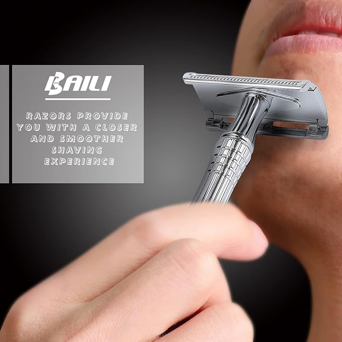 BAILI Classic 3-Piece Double Edge Safety Razor Wet Shaving - Image 3