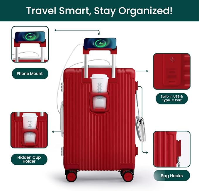 Nobl Travel Carry On Luggage, Noble Zipperless Aluminum Frame PC Hard Shell - Image 3