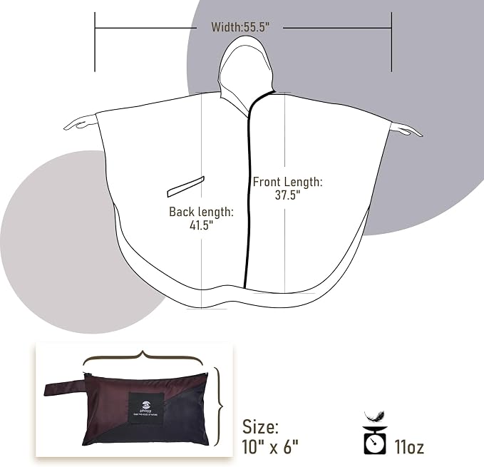 SaphiRose Rain Poncho Jacket Coat Hooded - Image 7