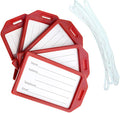 5 Pack - Premium Rigid Airline Luggage Tag Holders - Heavy Duty Hard Plastic by Specialist+ID