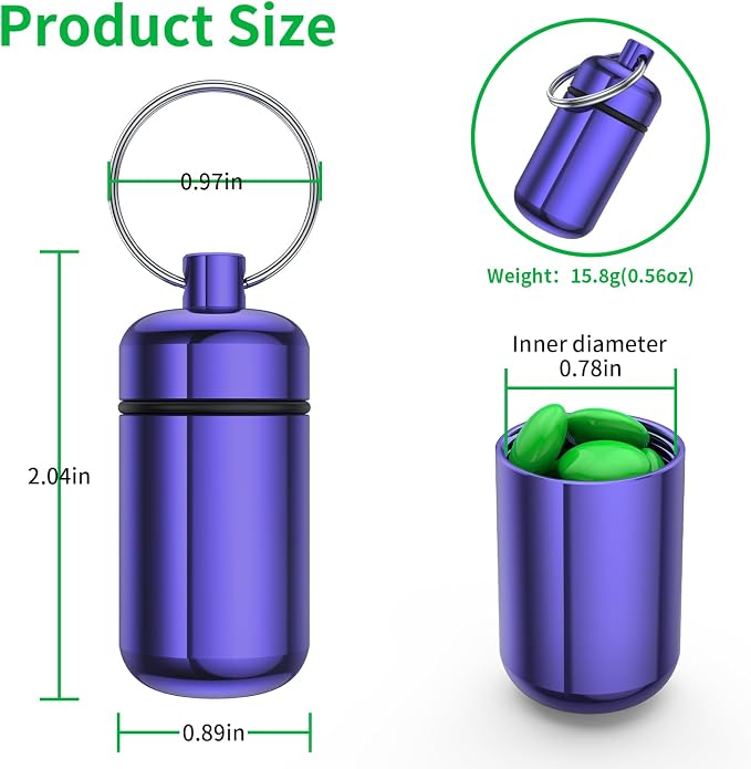3 Pack Small Pill Box, Airtight Aluminum Alloy Pill Organizer Travel Pill Case - Image 2