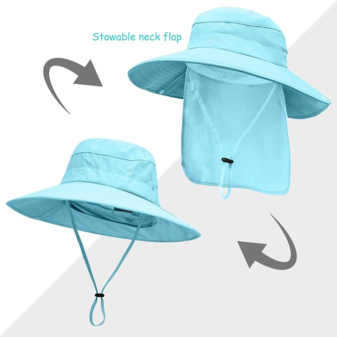 Sun Hats for Men Women, UPF50+ Protection Safari Hat, Wide Brim Fishing Hat - Image 2