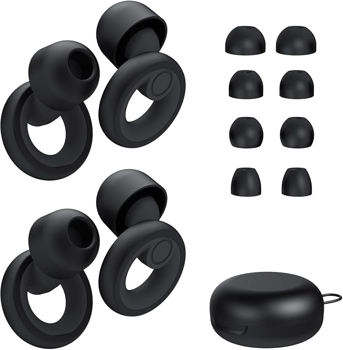 Ear Plugs for Sleeping Noise Cancelling 2 Sets, Reusable Earplugs Hearing by GUTEVOZ