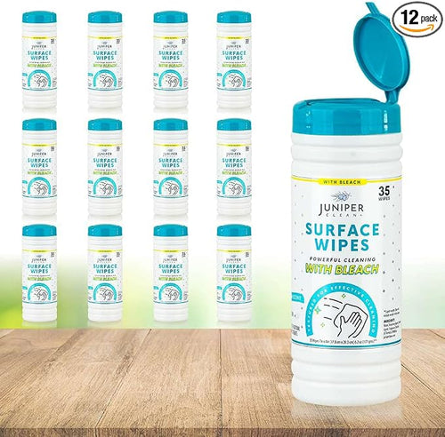 12 Pack Surface Cleaning Wipes by JuniperCLEAN