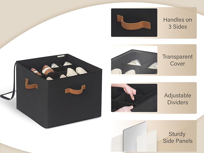 StorageWorks Shoe Organizer for Closet, Fits up to 16 Pairs, Shoe Cubby Storage - Image 5