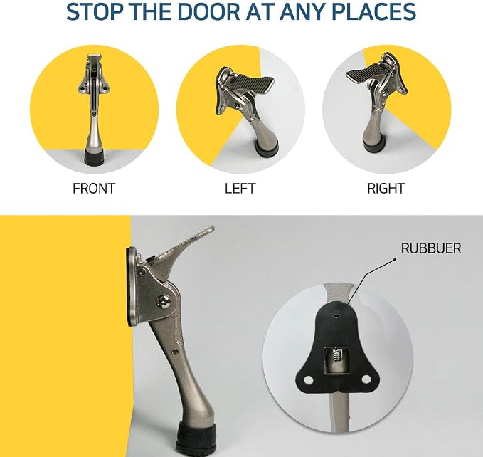 One Touch Kickdown Door Stopper, Door Holder, Heavy Duty Door Stops, Bottom of - Image 8
