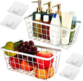 2 Set LeleCAT Hanging Wall Basket Organizer, Over the Cabinet Door Adhesive by LeleCAT