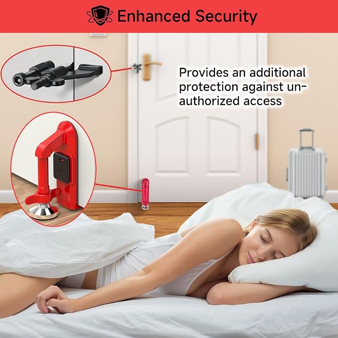 Portable Alarm Door Stopper for Additional Safety in Hotel, Apartment and - Image 2