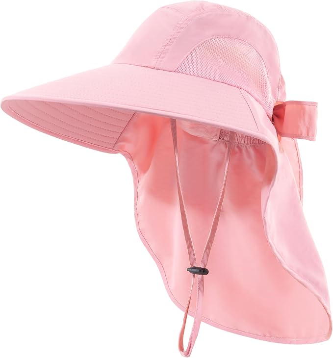 Womens Sun Hat UV Protection, Foldable Waterproof Wide Brim Bucket Hats by DOCVIT